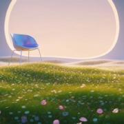 Ein einzelner Stuhl in einer ruhigen Landschaft als Symbol für Reflexion und persönliche Entwicklung